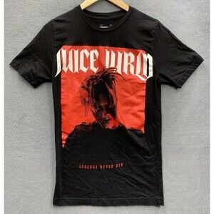 Juice Wrld Graphic Tee T-Shirt Mens Legends Never Die Black Crew Neck Small